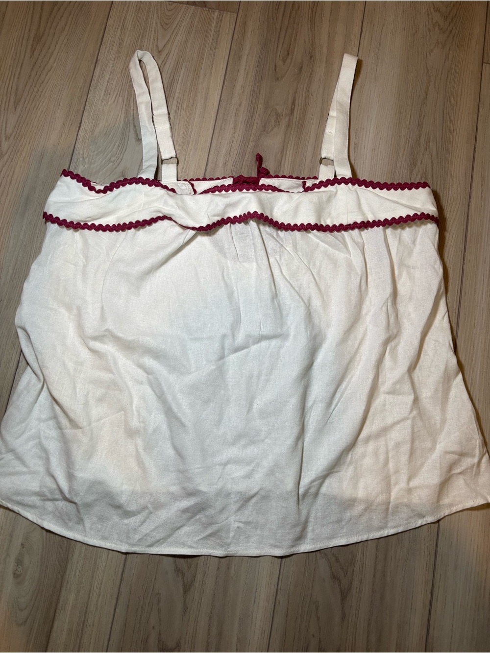 SOLID & STRIPED White Cami with Magenta Trim